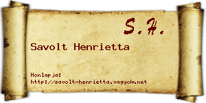 Savolt Henrietta névjegykártya